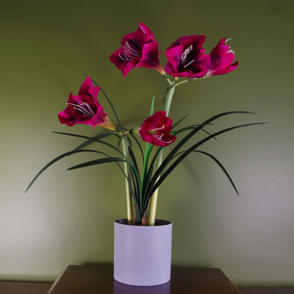 Pink Artificial Amaryllis Flowering Plant