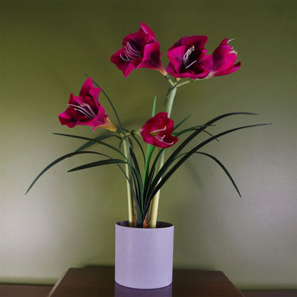 Pink Artificial Amaryllis Flowering Plant