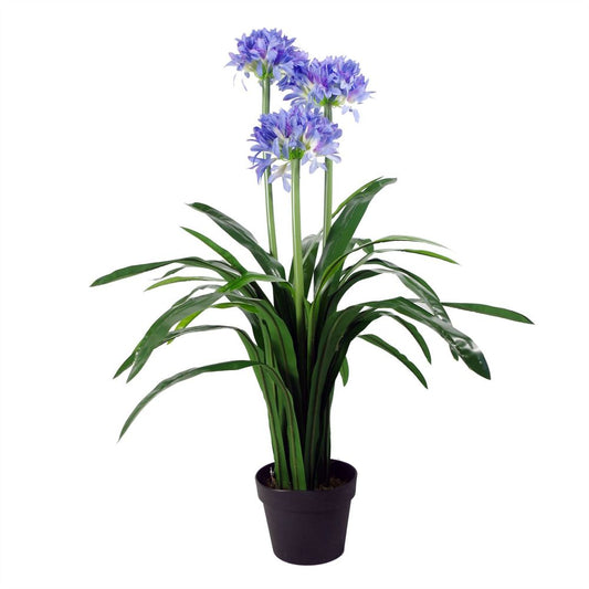 90cm Artificial Blue Agapanthus Blossom Plant with Pot