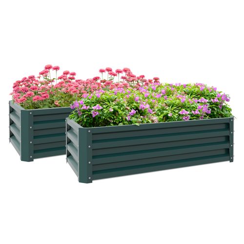 Steel Raised Garden Planter Box Set - Durable & Stylish Green Design