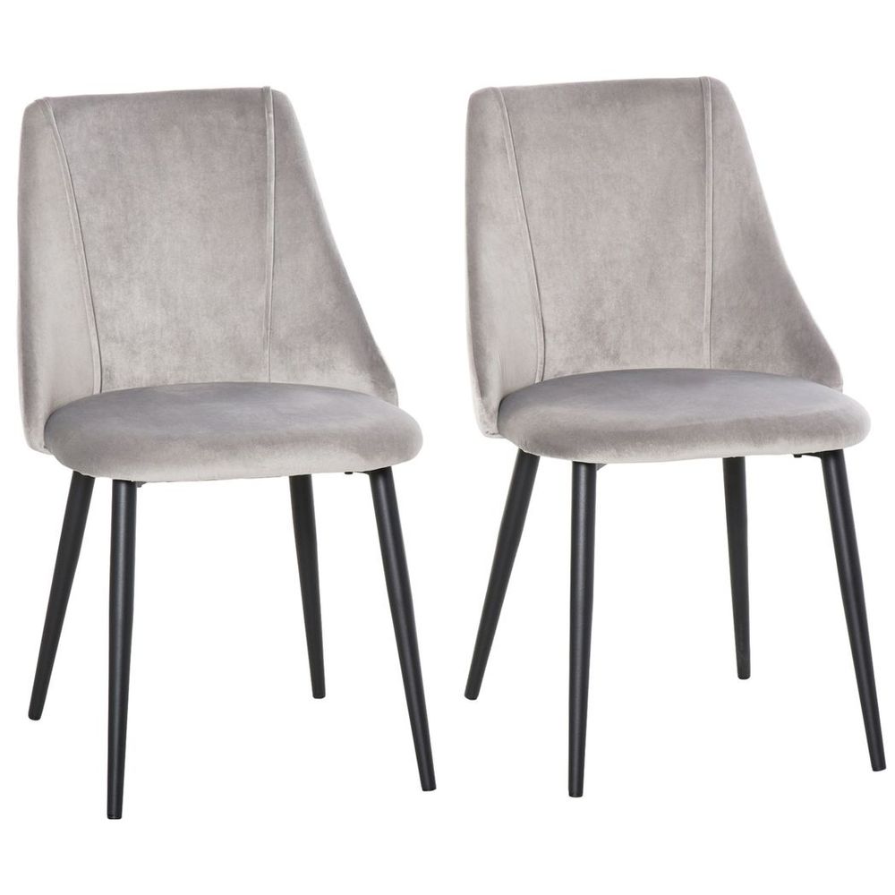 High Back Velvet-Touch Dining Chairs with Metal Legs for Elegant Dining