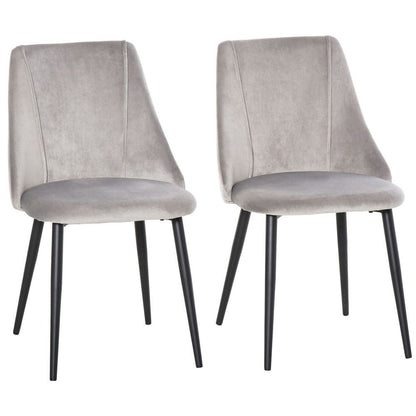 High Back Velvet-Touch Dining Chairs with Metal Legs for Elegant Dining