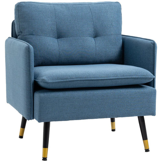 Dark Blue Tufted Modern Upholstered Armchairs for Stylish Bedroom Seating