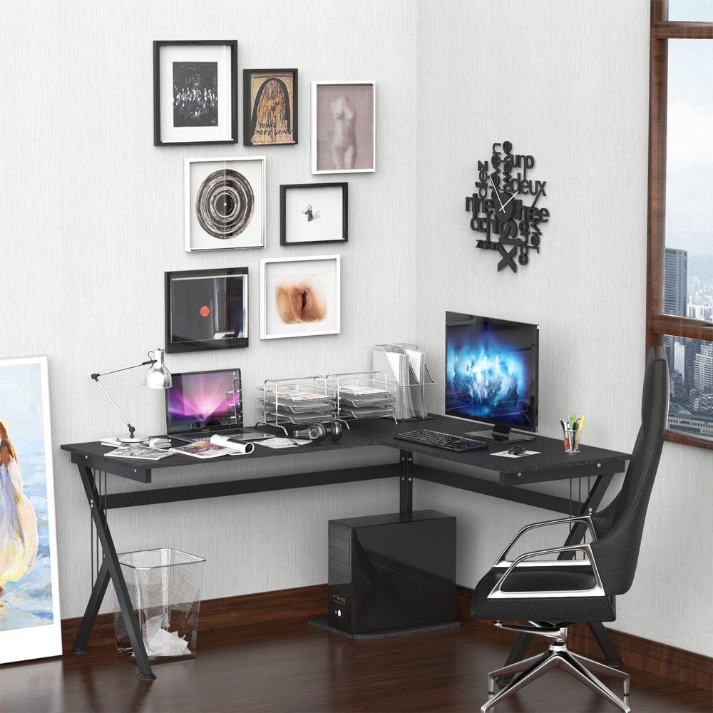 L-Shaped Corner Computer Desk, Laptop Workstation for Home Office