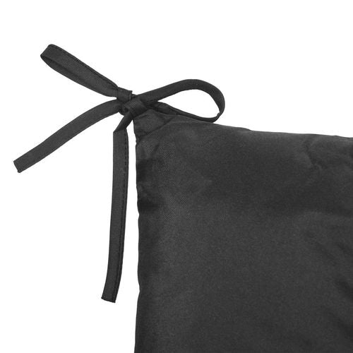 Comfort Plus: Black 3-Seater Outdoor Garden Bench Cushion with Secure Ties