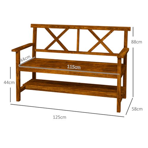 2-Seater Garden Bench with Storage - Stylish Outdoor Fir Wood