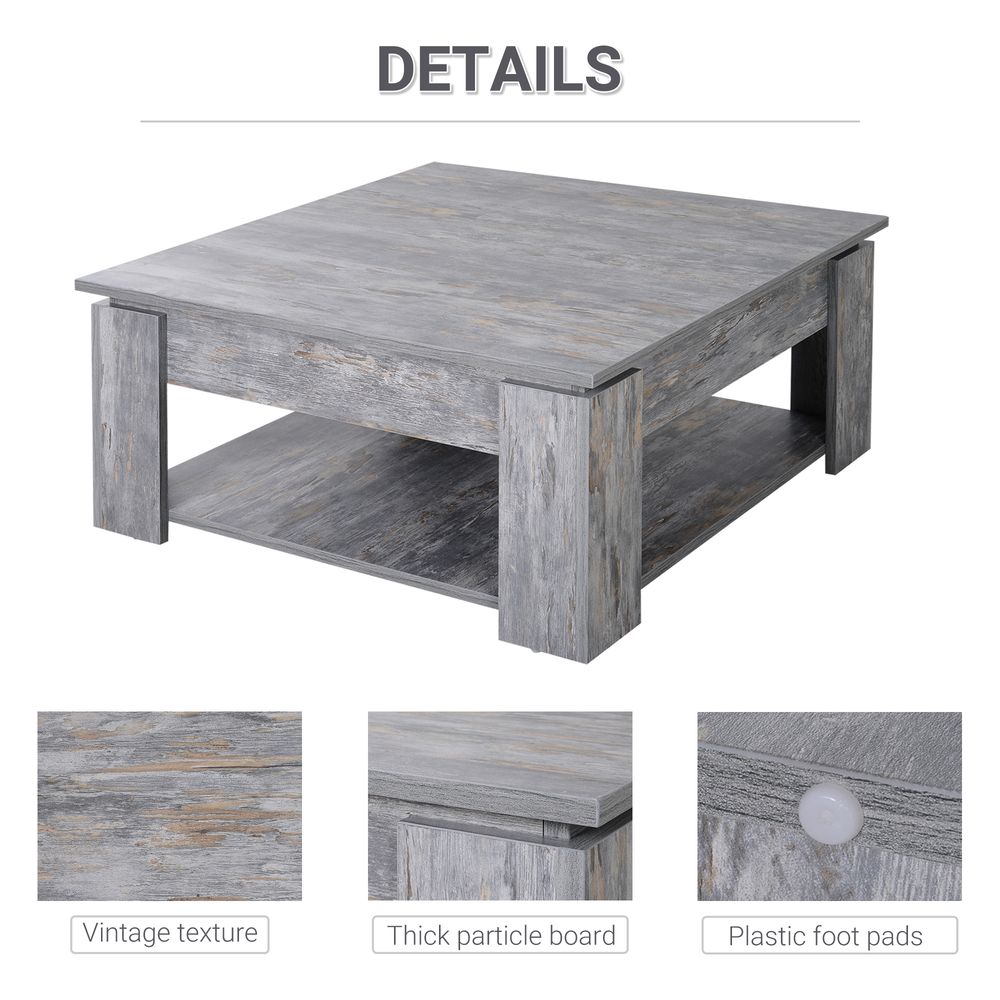 Wood Grain Coffee Table with 36 cm Height, Stylish Addition to Living Room Decor