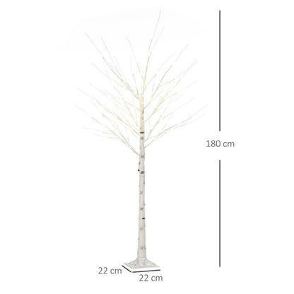 6ft Pre-Lit White Birch Tree with 96 Warm White LEDs