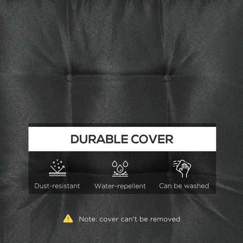 40 x 40cm Garden Seat Cushion with Ties Replacement Dining Chair Seat Pad, Black