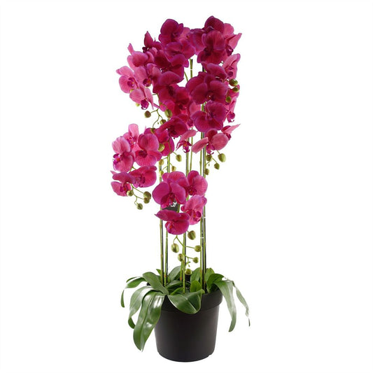 110cm Large Pink Artificial Orchid Plant - 41 Real Touch Flowers