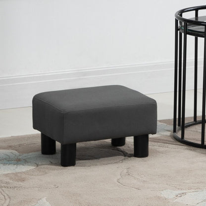 Small Grey PU Leather Ottoman Footrest for Home Office or Chair Comfort