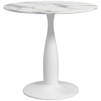 Round Dining Table with Steel Base for Living and Dining Rooms