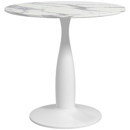 Round Dining Table with Steel Base for Living and Dining Rooms