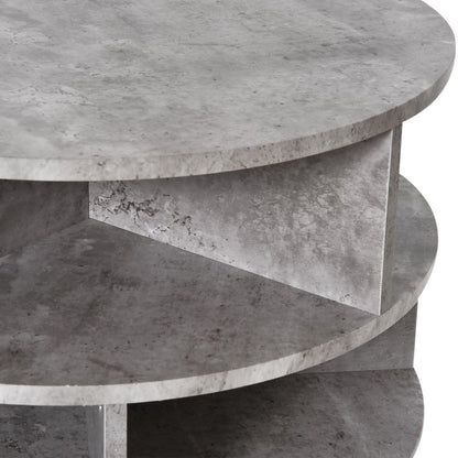 2-Tier Cement Colour Coffee Table, 60x39.5cm, Modern Design