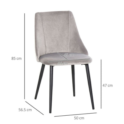 High Back Velvet-Touch Dining Chairs with Metal Legs for Elegant Dining