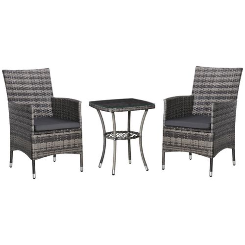 Light Grey Rattan Bistro Set: Elegant 2-Seater Garden Furniture for All Spaces