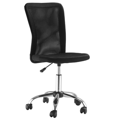 Armless Ergonomic Office Chair with Padded, Height Adjustable Mesh Back and 5 Wheels