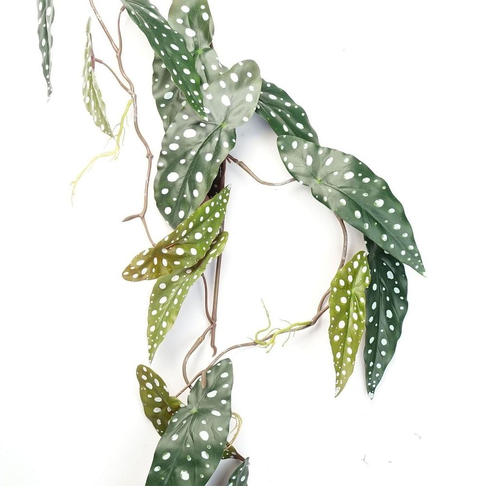 110cm Realistic Artificial Begonia Maculata Plant with Spotted Leaves for Hanging Decor