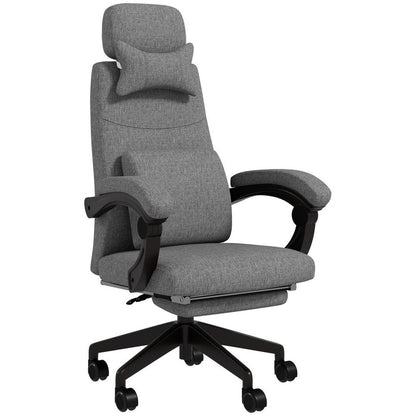 Dark Grey Reclining Home Office Chair with Lumbar Support for Ultimate Comfort