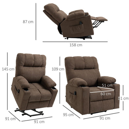 Brown Heavy-Duty Riser and Recliner Chair Lift for Elderly Support and Comfort