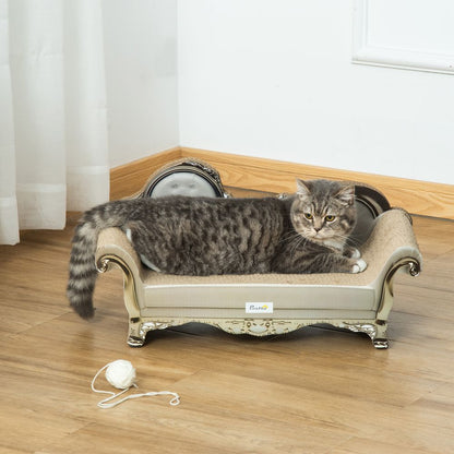 Modern Cat Scratching Bed with Catnip, Stylish Brown Furniture for Cats