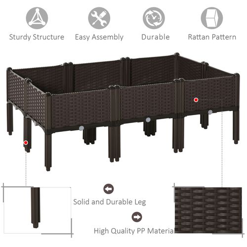 Stackable 6-Pc Raised Garden Bed Set with Drainage - Perfect for Small Spaces