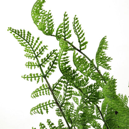 Set of 6 x 50cm Artificial Southern Wood Fern Bushes - Dark Green Foliage