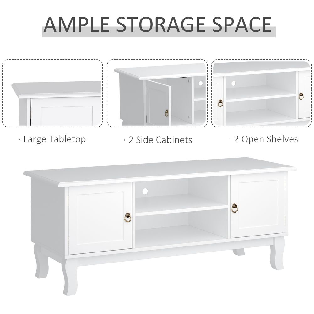Ivory White MDF TV Stand Unit, Corner Table Design, Modern Look