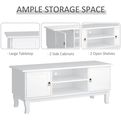 Ivory White MDF TV Stand Unit, Corner Table Design, Modern Look