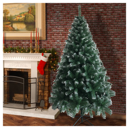 6ft White PVC Christmas Tree with Iron Legs - 650 Branches for Festive Cheer