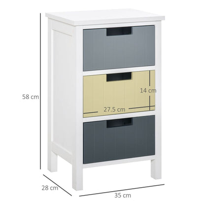 3-Drawer Colourful Storage Cabinet Tower for Organising Home Essentials