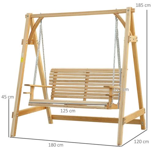 Elegant 2-Seater Larch Wood Swing Chair Bench for Ultimate Outdoor Relaxation