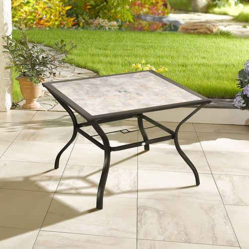 Versatile Garden Dining Table with Umbrella Hole for 4 – Ideal for Outdoor Fun!