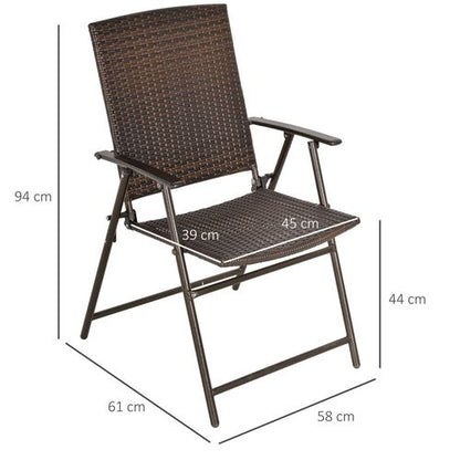 Foldable Rattan Chairs - Stylish, Durable, Weather-Resistant Duo