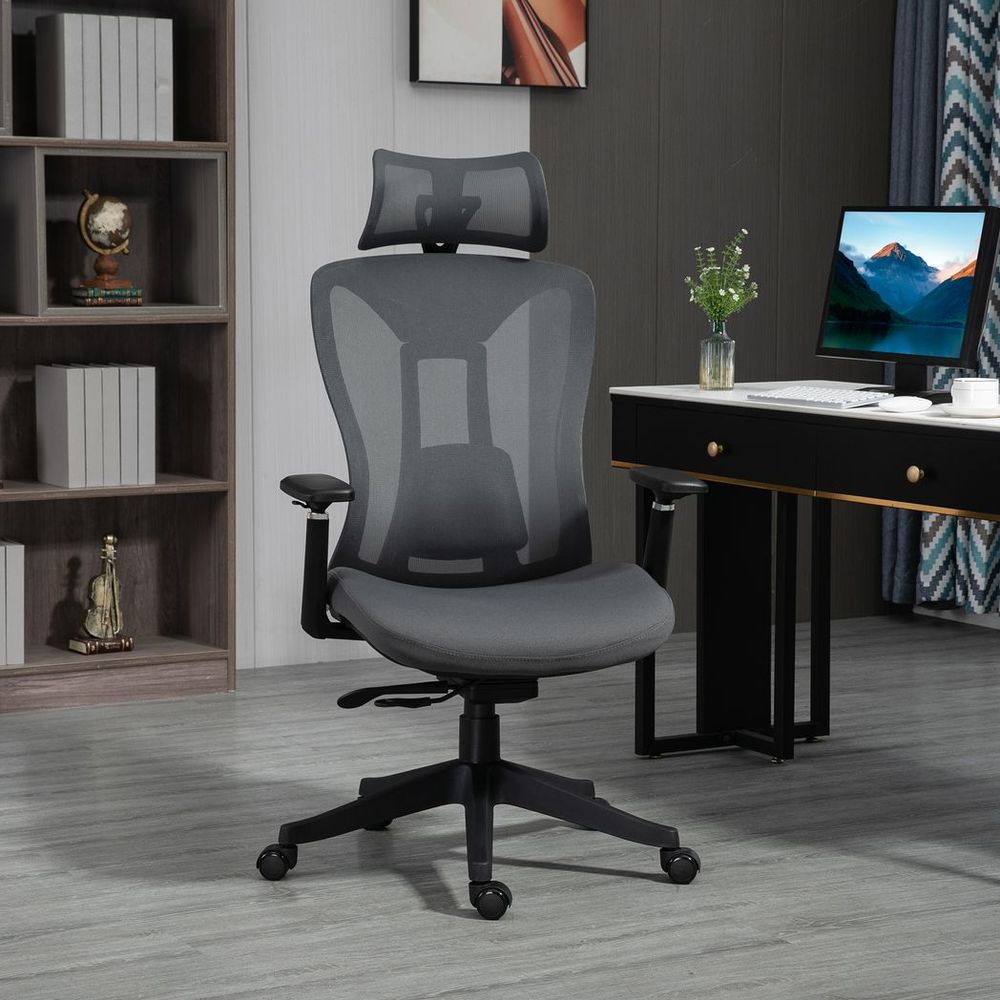 Mesh Office Chair with Lumbar Support, Sliding Seat and 3D Arms for Comfort