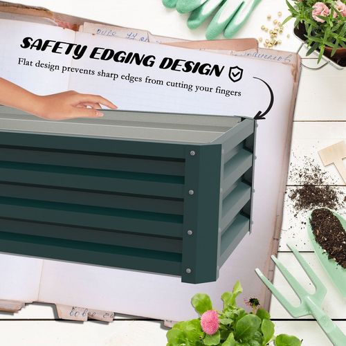 Steel Raised Garden Planter Box Set - Durable & Stylish Green Design