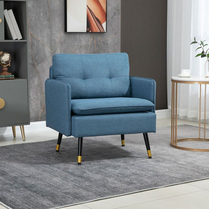 Dark Blue Tufted Modern Upholstered Armchairs for Stylish Bedroom Seating