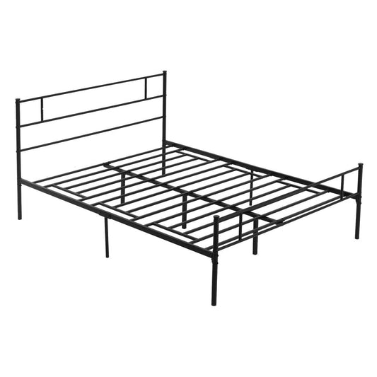 King-Sized Metal Bed Frame with Headboard and Footboard for Modern Bedrooms