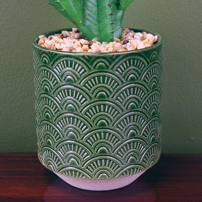 23cm Artificial Cactus Plant in Green Ceramic Planter