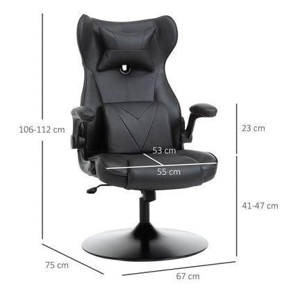 Home Office Gaming Chair with Swivel Base and Lumbar Support for Comfort