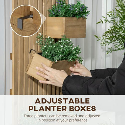 Wall-Mounted Wooden Garden Planters with Trellis for Versatile Planting