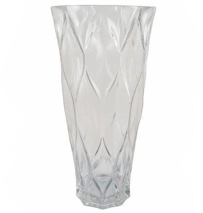 35cm Clear Chunky Ridged Glass Vase