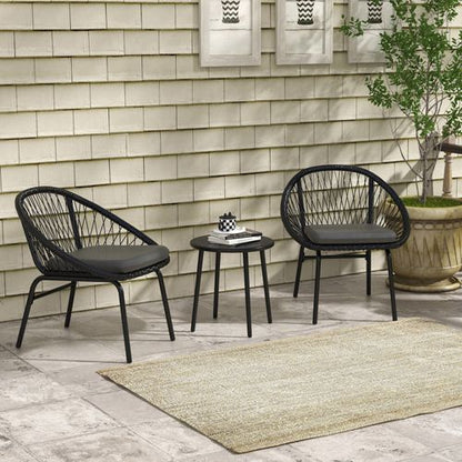 Stylish 3-Piece Bistro Garden Furniture Set with Cushioned Chairs