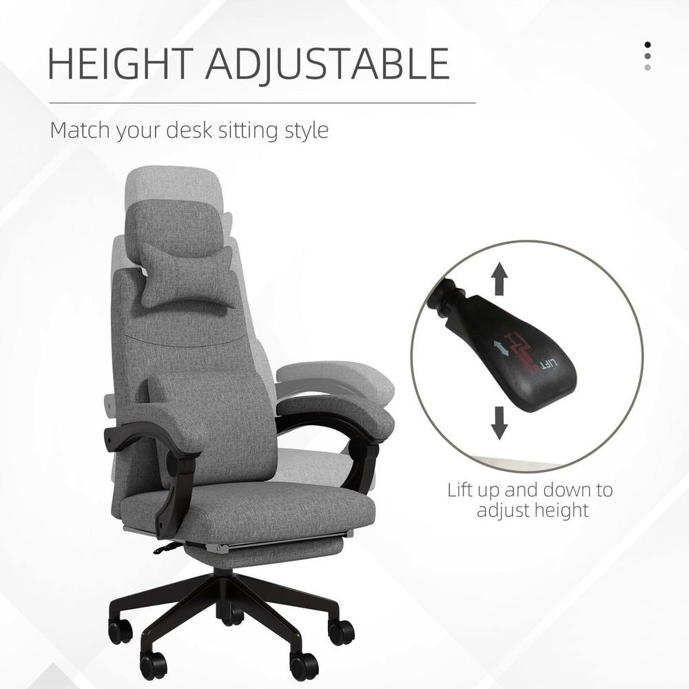 Dark Grey Reclining Home Office Chair with Lumbar Support for Ultimate Comfort