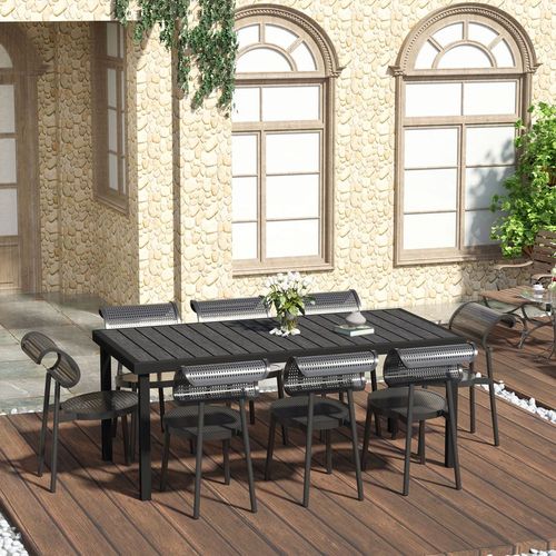 8-Person Outdoor Dining Table - Stylish Aluminium & Water-Resistant Design