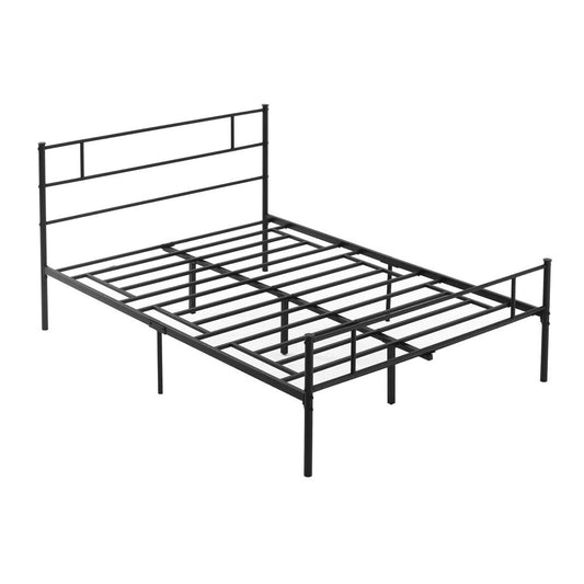 Double Metal Bed Frame with Headboard, Footboard, and Underbed Storage for Practical Living