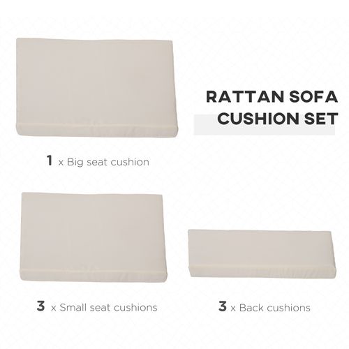 Cushion Pad Set for Rattan Furniture, 7 Piece Garden,Cream