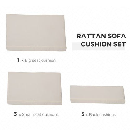 Cushion Pad Set for Rattan Furniture, 7 Piece Garden,Cream