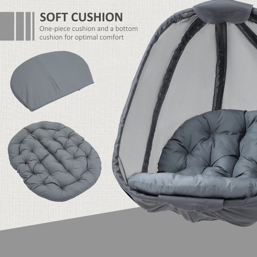 Cosy Folding Hanging Egg Chair with Cushion & Stand - Perfect Indoor/Outdoor Relaxation