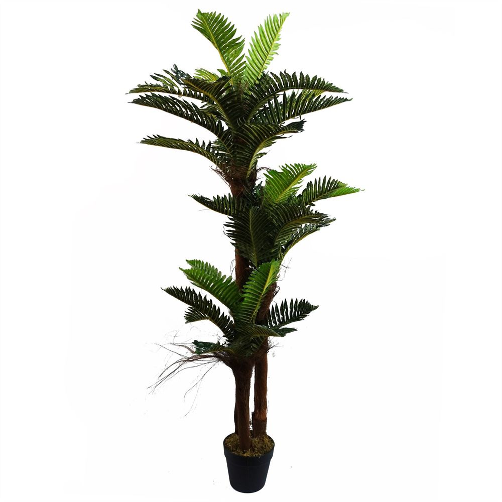 150cm Large Palm Tree - Artificial with Natural Trunk for Tropical Vibe